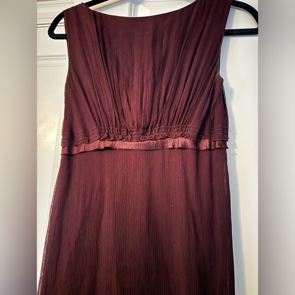 Crepe silk Cocktail Dress Burgundy - Picture 5 of 6